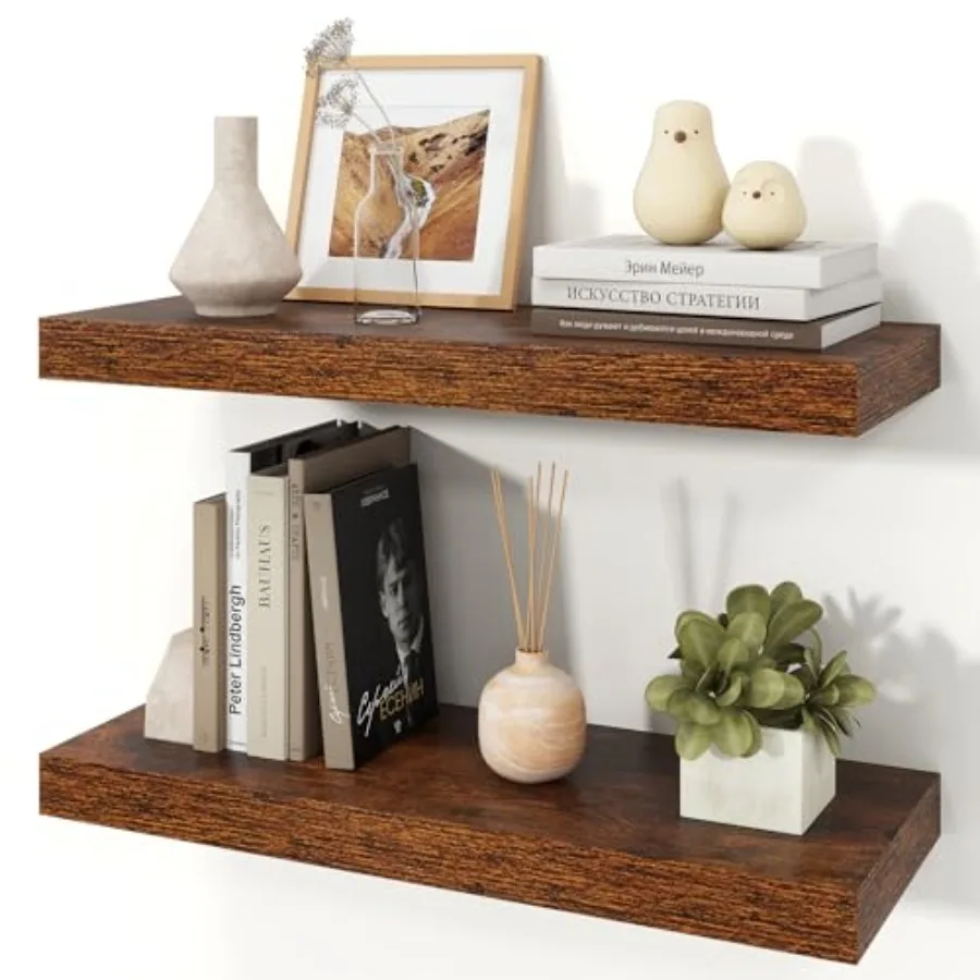 Floating Shelves for Wall, 9.3" Deep Wall Mounted Wood Shelves for Bathroom, Bedroom, Living Room, Kitchen, Hanging Shelf for B
Floating Shelves for Wall, 9.3" Deep Wall Mounted Wood Shelves for Bathroom, Bedroom, Living Room, Kitchen, Hanging Shelf for B