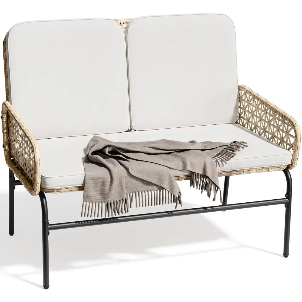 Patio Loveseat Wicker Outdoor Furniture, All Weather Rattan Conversation Loveseat for Backyard, Balcony and Deck
Patio Loveseat Wicker Outdoor Furniture, All Weather Rattan Conversation Loveseat for Backyard, Balcony and Deck