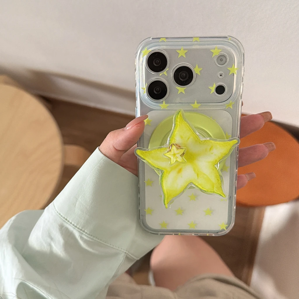 Summer Fresh Transparent Green Star Carambola Holder Magnetic Wireless Charging Phone Cover Case for iPhone 17 16 15 Pro Max
Summer Fresh Transparent Green Star Carambola Holder Magnetic Wireless Charging Phone Cover Case for iPhone 17 16 15 Pro Max
