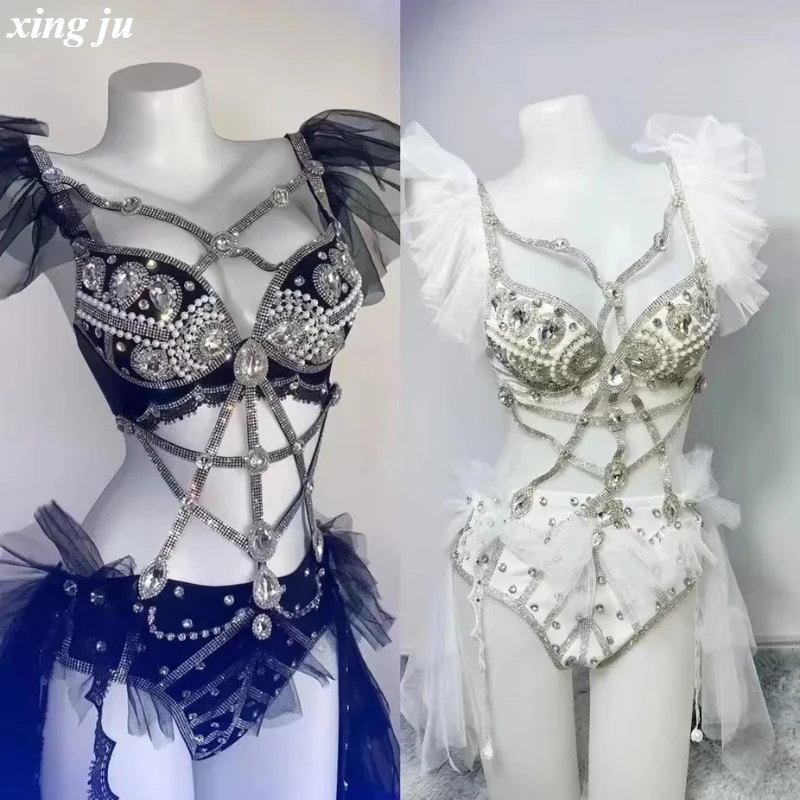 Xing Ju Luxury Black White Rhinestones Bodysuit Female Singer Stage Performance Wear Nightclub DJ Party Women Dance Show Costume
Xing Ju Luxury Black White Rhinestones Bodysuit Female Singer Stage Performance Wear Nightclub DJ Party Women Dance Show Costume