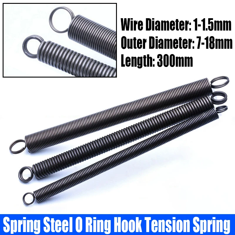 1PCS 1-1.5mm Wire Dia Spring Steel O Ring Hook Extension Tension Spring Coil Spring Dual Hook Spring Pullback Spring L=300mm
1PCS 1-1.5mm Wire Dia Spring Steel O Ring Hook Extension Tension Spring Coil Spring Dual Hook Spring Pullback Spring L=300mm