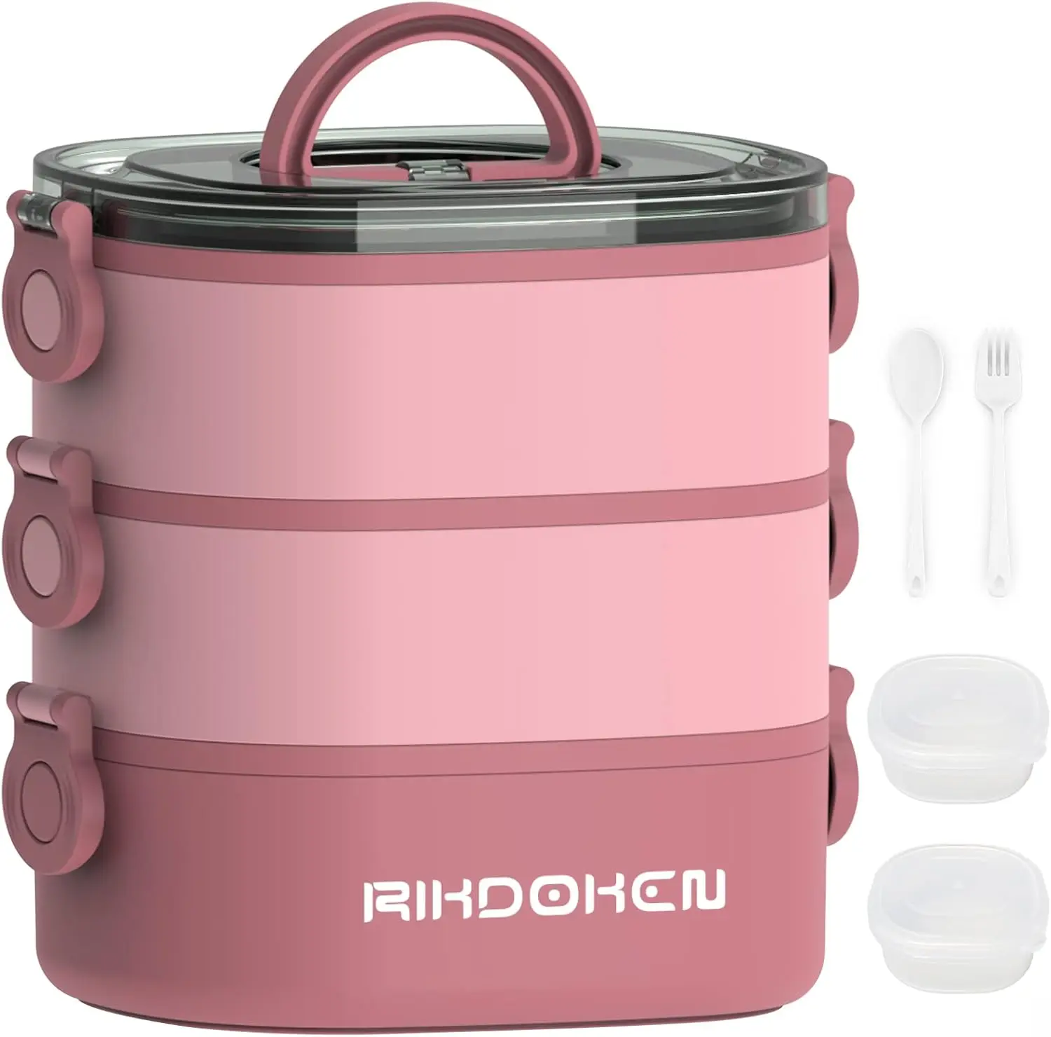 RIKDOKEN Lunch Box, Stackable 3 Layers Containers, Portable 94OZ Large Capacity Leakproof Bento Box with Spoon & Fork & Sauce Boxes, Microwave Safe Lunch Box for Kids and Adults
RIKDOKEN Lunch Box, Stackable 3 Layers Containers, Portable 94OZ Large Capacity Leakproof Bento Box with Spoon & Fork & Sauce Boxes, Microwave Safe Lunch Box for Kids and Adults