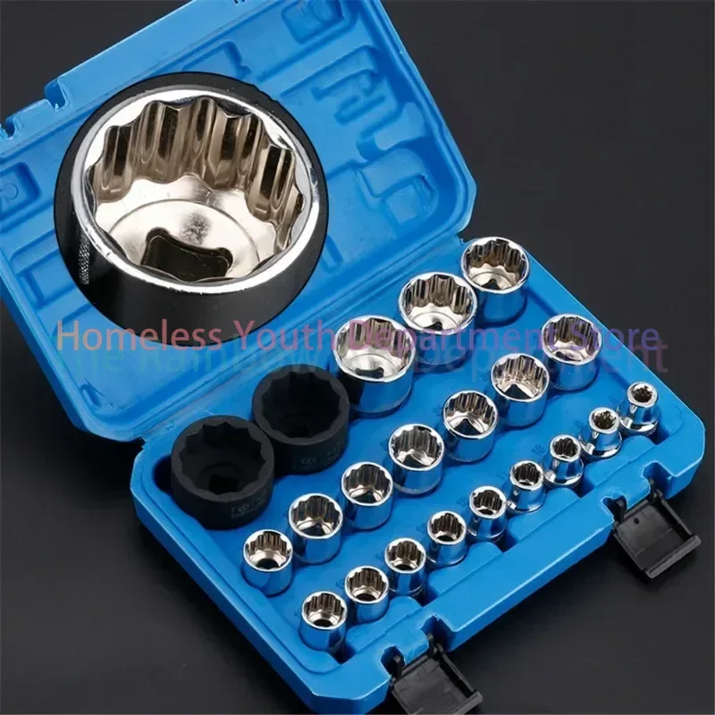 21 Pcs 1/2 Hexagon Torx Sockets Set Ratchet Wrench Tool 8-36mm Specification Socket Head Set Auto Repair Equipment Repair
21 Pcs 1/2 Hexagon Torx Sockets Set Ratchet Wrench Tool 8-36mm Specification Socket Head Set Auto Repair Equipment Repair