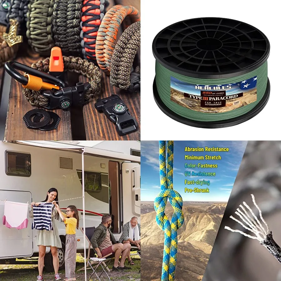 Type III Paracord 550 Paracord Rope Parachute Cord, 1000' for Survival Rope, Survival Cord
Type III Paracord 550 Paracord Rope Parachute Cord, 1000' for Survival Rope, Survival Cord