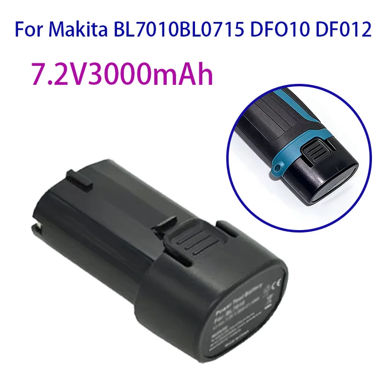 100% Original NEW Electric tool battery for Makita 7.2V 3000mah BL7010 BL0715 DF010 DF012 DF022 7.2-4 194355-2 194356-3
100% Original NEW Electric tool battery for Makita 7.2V 3000mah BL7010 BL0715 DF010 DF012 DF022 7.2-4 194355-2 194356-3