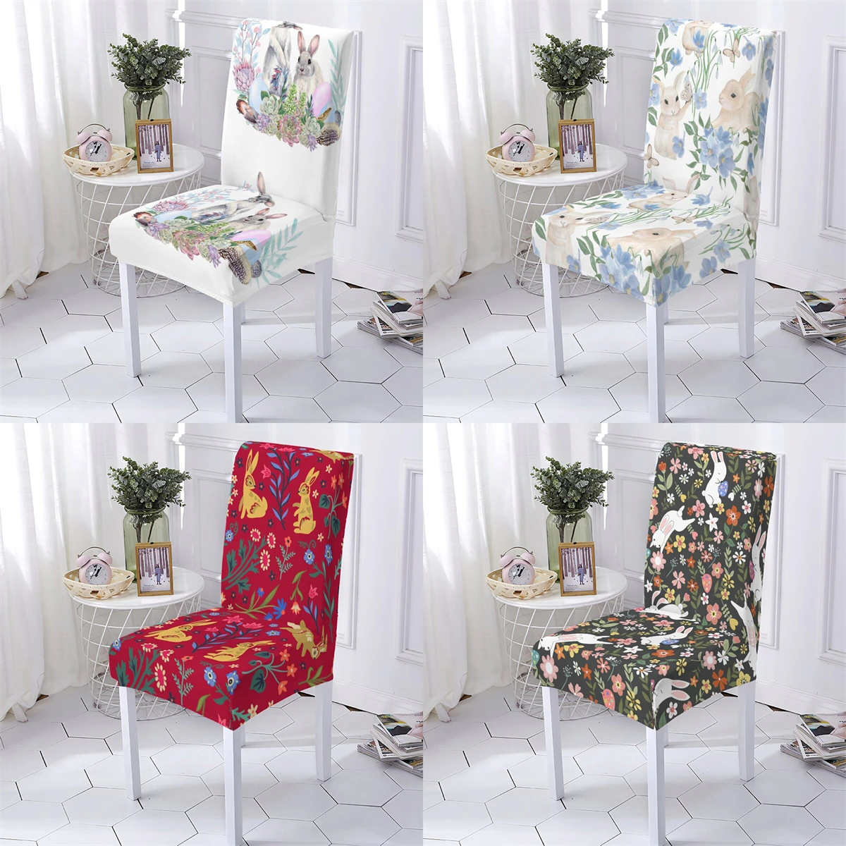 Easter Style Chair Cover Elastic Chairs Covers Rabbit Pattern Kitchen Seat Case Sretch Chair Cover For Banquet Home Stuhlbezug
Easter Style Chair Cover Elastic Chairs Covers Rabbit Pattern Kitchen Seat Case Sretch Chair Cover For Banquet Home Stuhlbezug