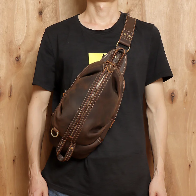 YH3157 Crazy Horse Men's Chest Bag Genuine Leather Retro Casual Head Layer Cowhide Large Capacity Waist Bag
YH3157 Crazy Horse Men's Chest Bag Genuine Leather Retro Casual Head Layer Cowhide Large Capacity Waist Bag
