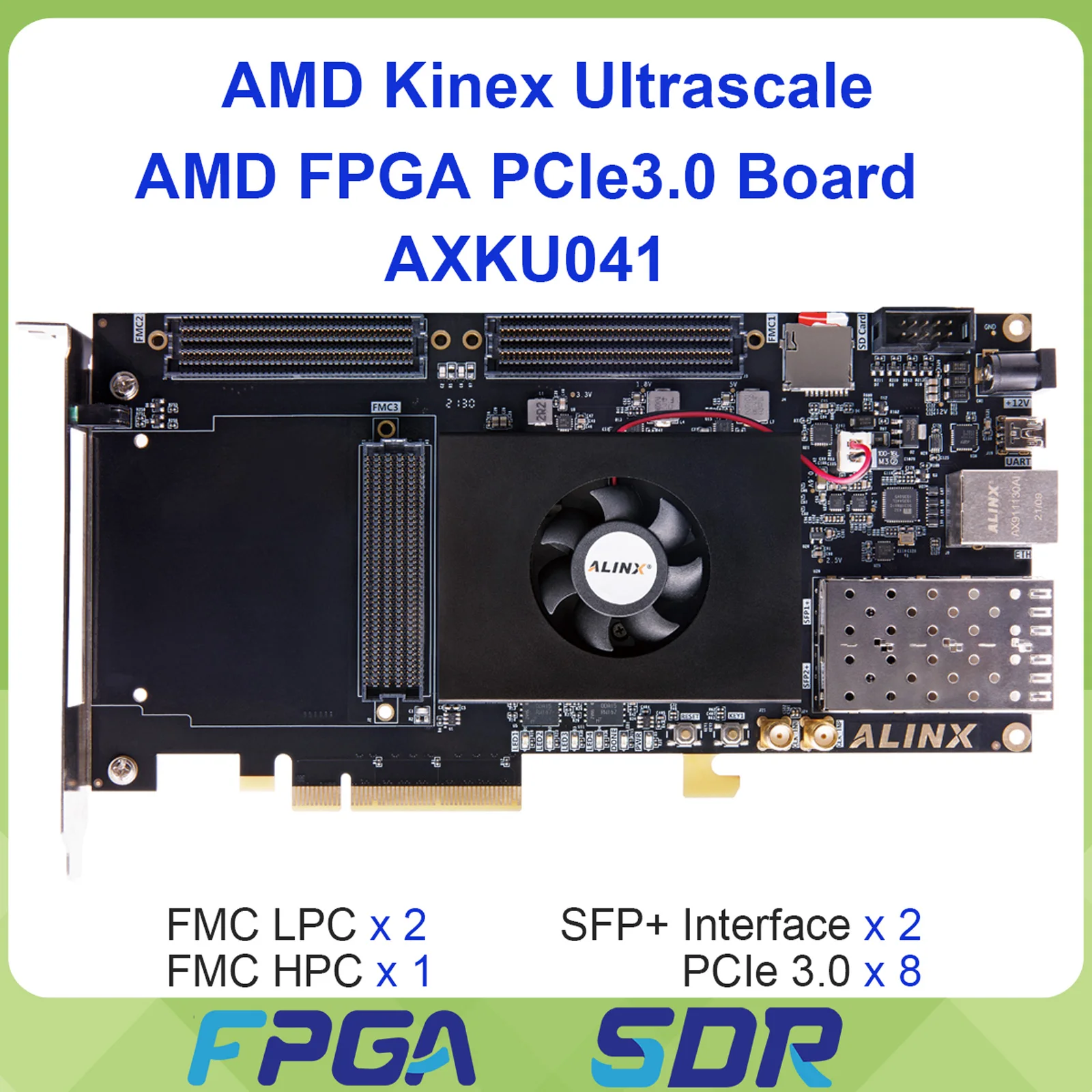 Плата разработки FPGA ALINX AXKU041 на базе AMD Kintex UltraScale XCKU040, 4 ГБ DDR4, 2 FMC, 1 FMC HPC, PCIe, SFP, Gigabit Ethernet
Плата разработки FPGA ALINX AXKU041 на базе AMD Kintex UltraScale XCKU040, 4 ГБ DDR4, 2 FMC, 1 FMC HPC, PCIe, SFP, Gigabit Ethernet