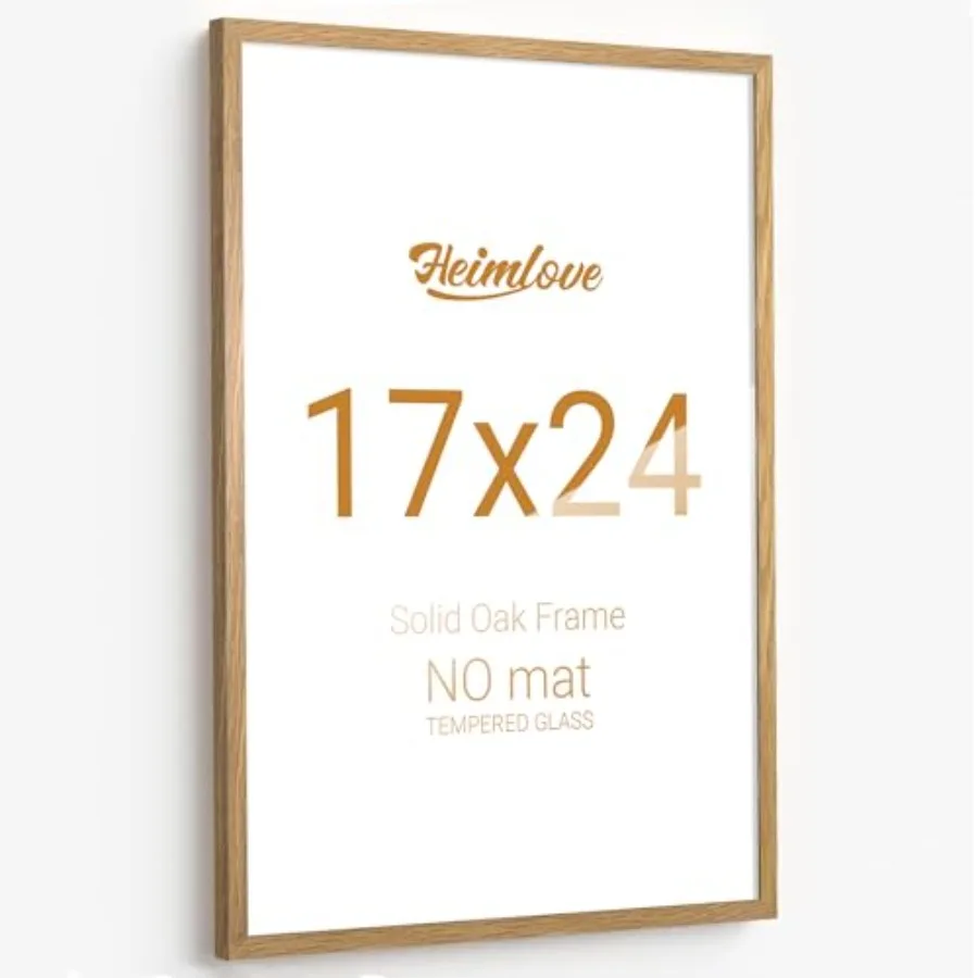17x24 Picture Frames Solid Oak Wood, 17 x 24 Photos Frame with Tempered Glass, Wall Gallery Poster Frame with No Mat, Horizonta
17x24 Picture Frames Solid Oak Wood, 17 x 24 Photos Frame with Tempered Glass, Wall Gallery Poster Frame with No Mat, Horizonta