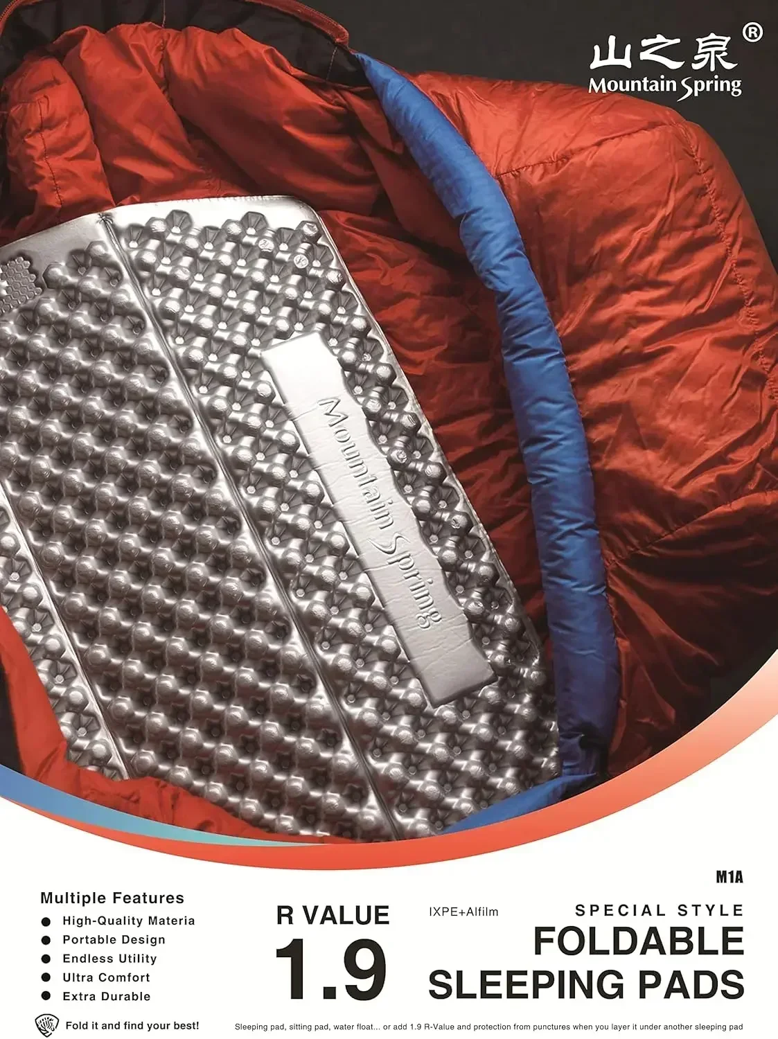 Складной спальный коврик из пенопласта с закрытыми порами Mountain Spring R1,9, сверхлегкий шестиугольный дизайн, серии спальных ковриков, влагостойкий
Складной спальный коврик из пенопласта с закрытыми порами Mountain Spring R1,9, сверхлегкий шестиугольный дизайн, серии спальных ковриков, влагостойкий