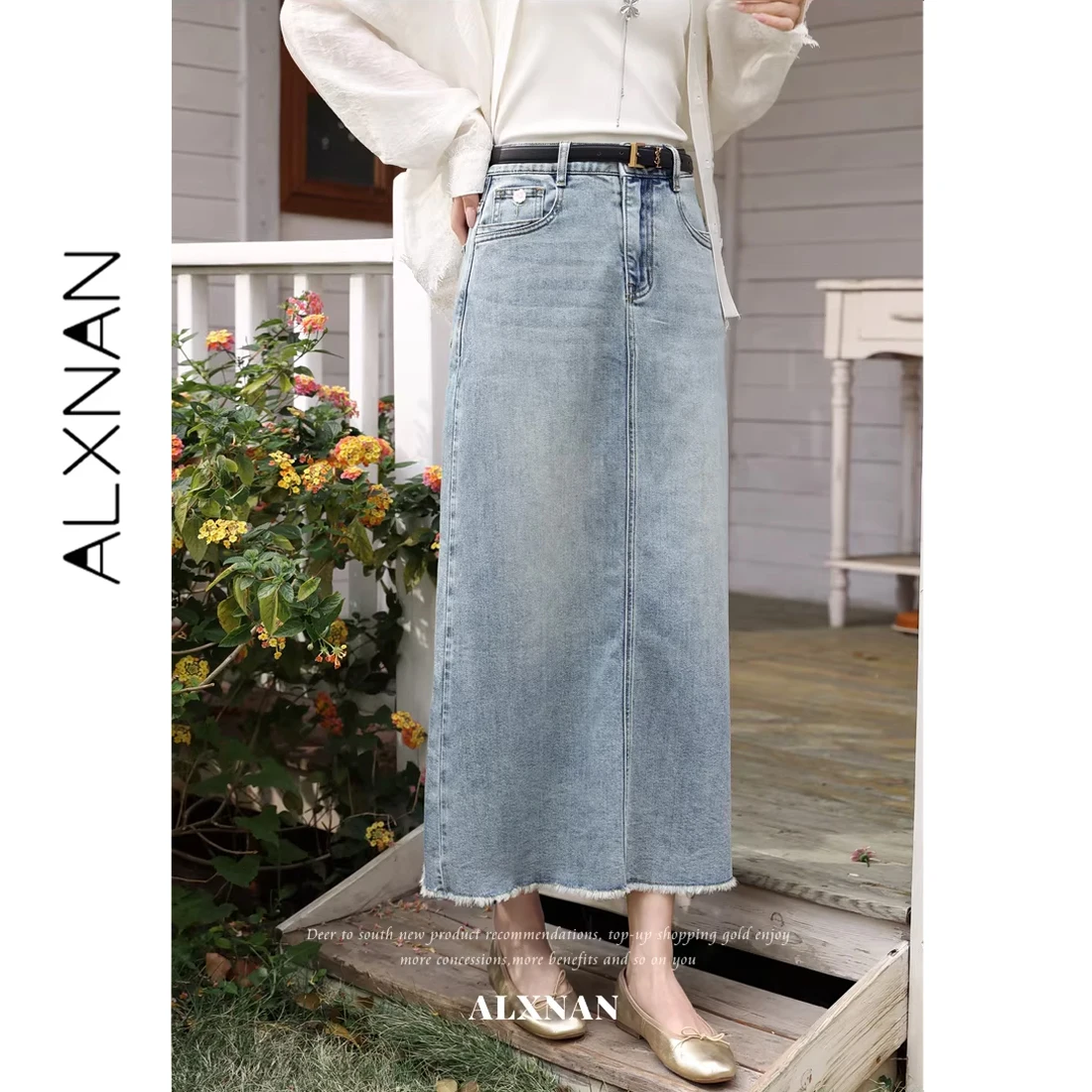 ALXNAN Vintage Denim Blue Women Skirt Summer Straight High Waist Raw Hem Floral Embroidery Casual Female A-line Skirt L63016
ALXNAN Vintage Denim Blue Women Skirt Summer Straight High Waist Raw Hem Floral Embroidery Casual Female A-line Skirt L63016