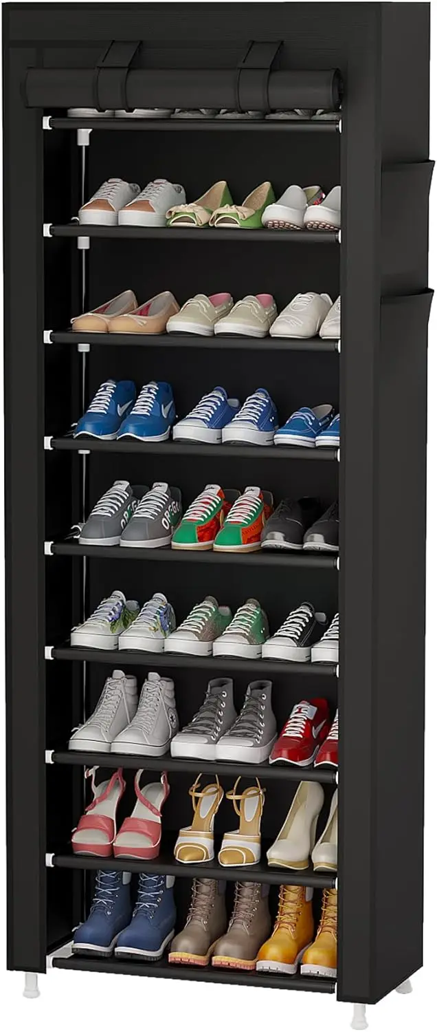 9 Tier Shoe Ra Organizer,Portable Shoe Shelf With Nonwoven Fabric Cover For Closet Hallway,Bedroom,Entryway,Black
9 Tier Shoe Ra Organizer,Portable Shoe Shelf With Nonwoven Fabric Cover For Closet Hallway,Bedroom,Entryway,Black