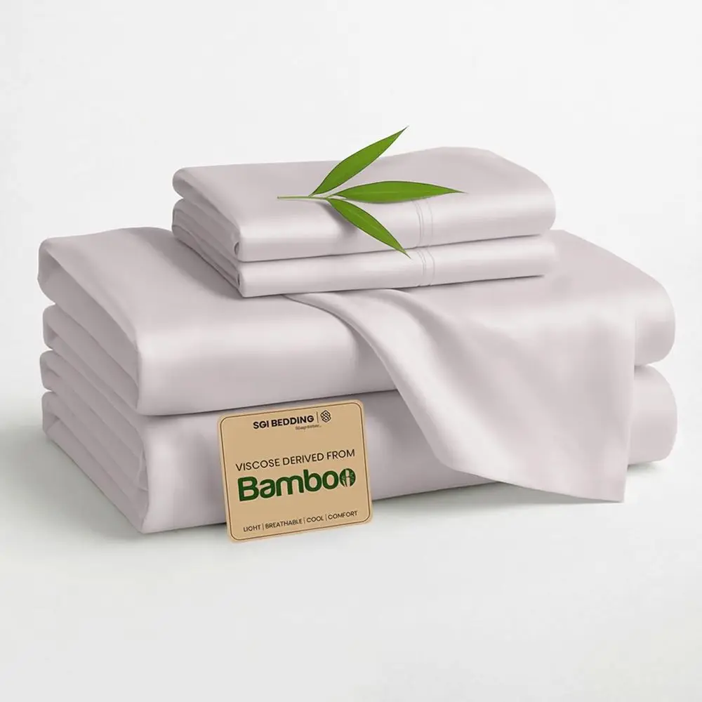 Luxury 100% Bamboo Viscose Sheet Set - Deep Pocket, Breathable, Oversized, Light Grey
Luxury 100% Bamboo Viscose Sheet Set - Deep Pocket, Breathable, Oversized, Light Grey