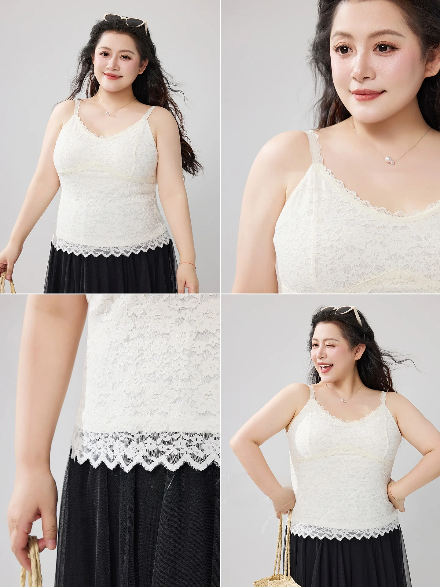 plus Size Lace Trim Tank Top Pure Color Slimming Strap Design Svel Inner Wear Vest New Spring Faion Casual Loose Fit
plus Size Lace Trim Tank Top Pure Color Slimming Strap Design Svel Inner Wear Vest New Spring Faion Casual Loose Fit