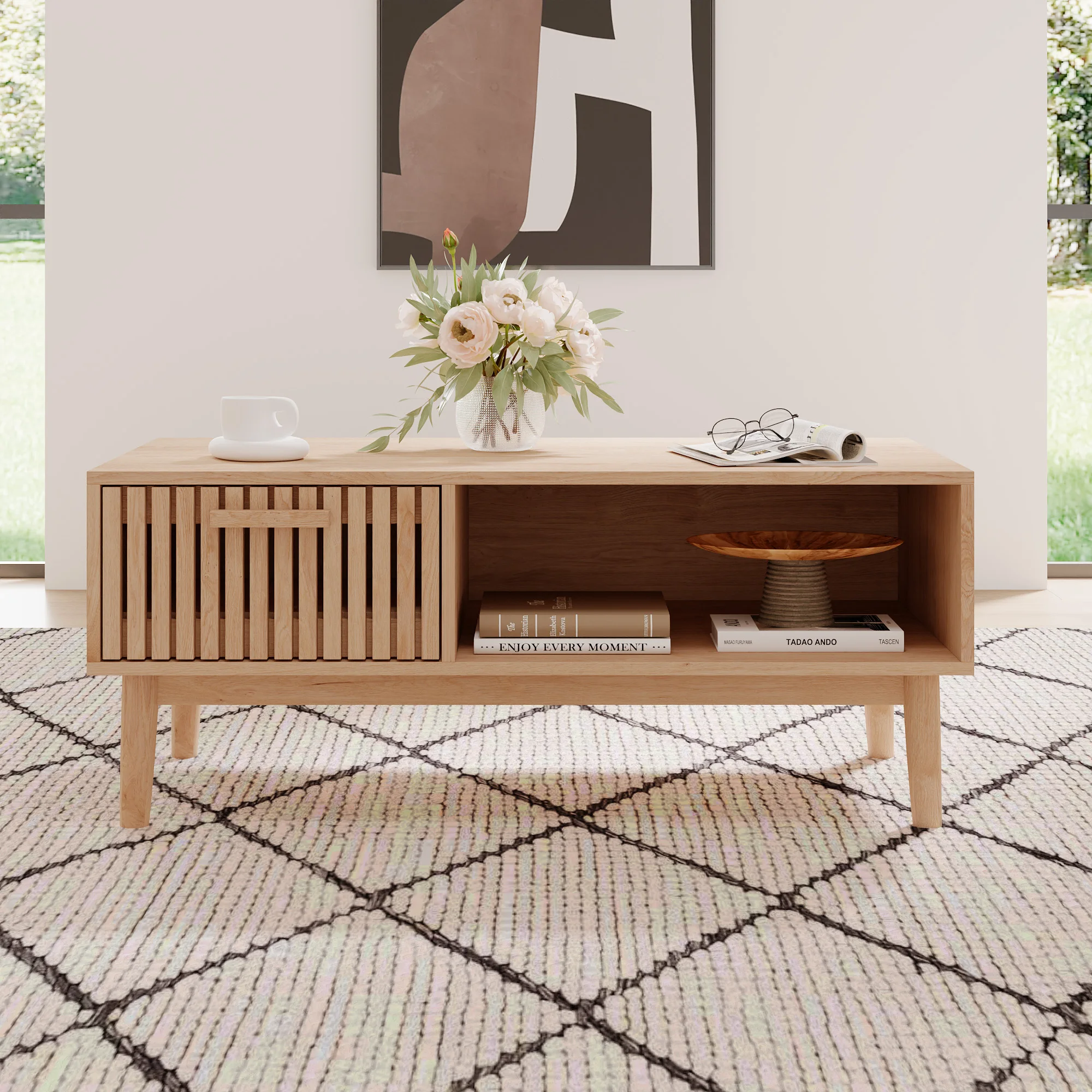 Lazyspace End Table with Drawer and Storage Compartments, Coffee Table for Living Room, Contemporary Furniture - 100x50x43cm
Lazyspace End Table with Drawer and Storage Compartments, Coffee Table for Living Room, Contemporary Furniture - 100x50x43cm