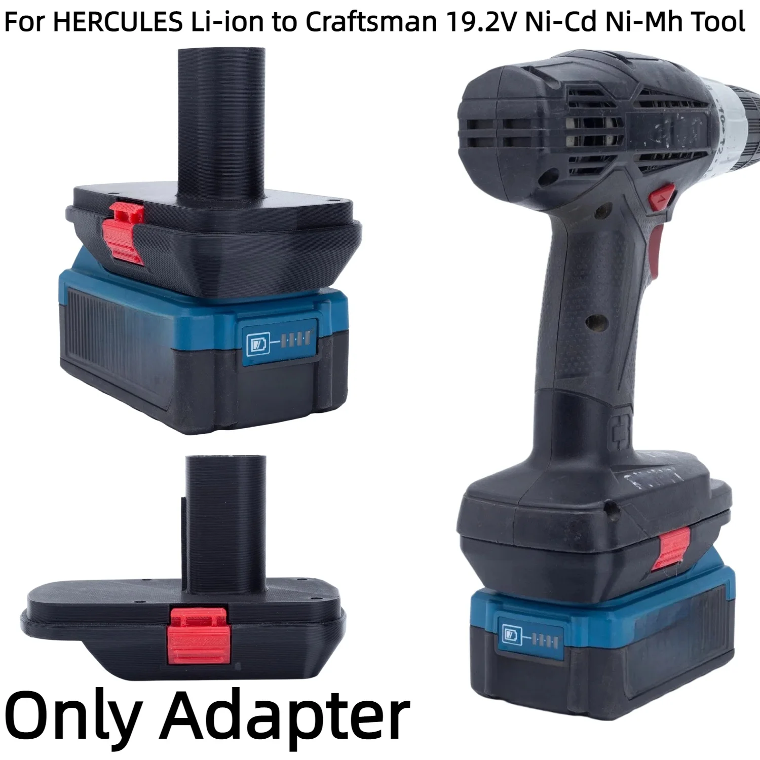 Battery Adapter for HERCULES 20V Lithium Ion Converter TO Craftsman 19.2V Ni-Cd Ni-Mh Drilling Tools Accessory(Only Adapter)
Battery Adapter for HERCULES 20V Lithium Ion Converter TO Craftsman 19.2V Ni-Cd Ni-Mh Drilling Tools Accessory(Only Adapter)