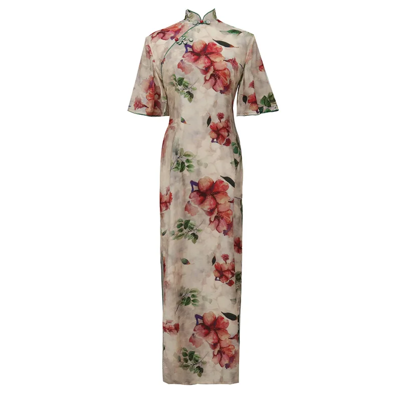 Women Colorful National Cheongsam Short Sleeve Vintage Long Dress Costumes Elegant S To XXL Floral Summer Fashion Qipao
Women Colorful National Cheongsam Short Sleeve Vintage Long Dress Costumes Elegant S To XXL Floral Summer Fashion Qipao