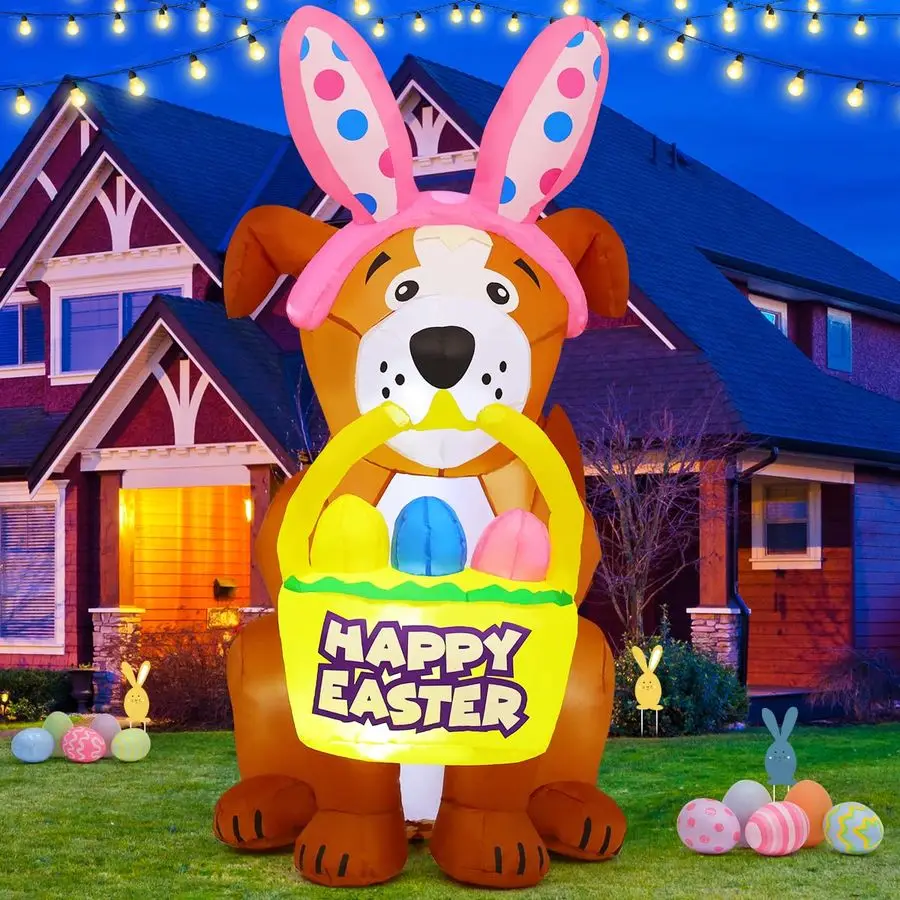 5.2 FT Easter Inflatables Dog Outdoor Decorations Blow Up Yard Cute Dog with Easter Eggs with Builtin LEDs for Easter Party Yard
5.2 FT Easter Inflatables Dog Outdoor Decorations Blow Up Yard Cute Dog with Easter Eggs with Builtin LEDs for Easter Party Yard