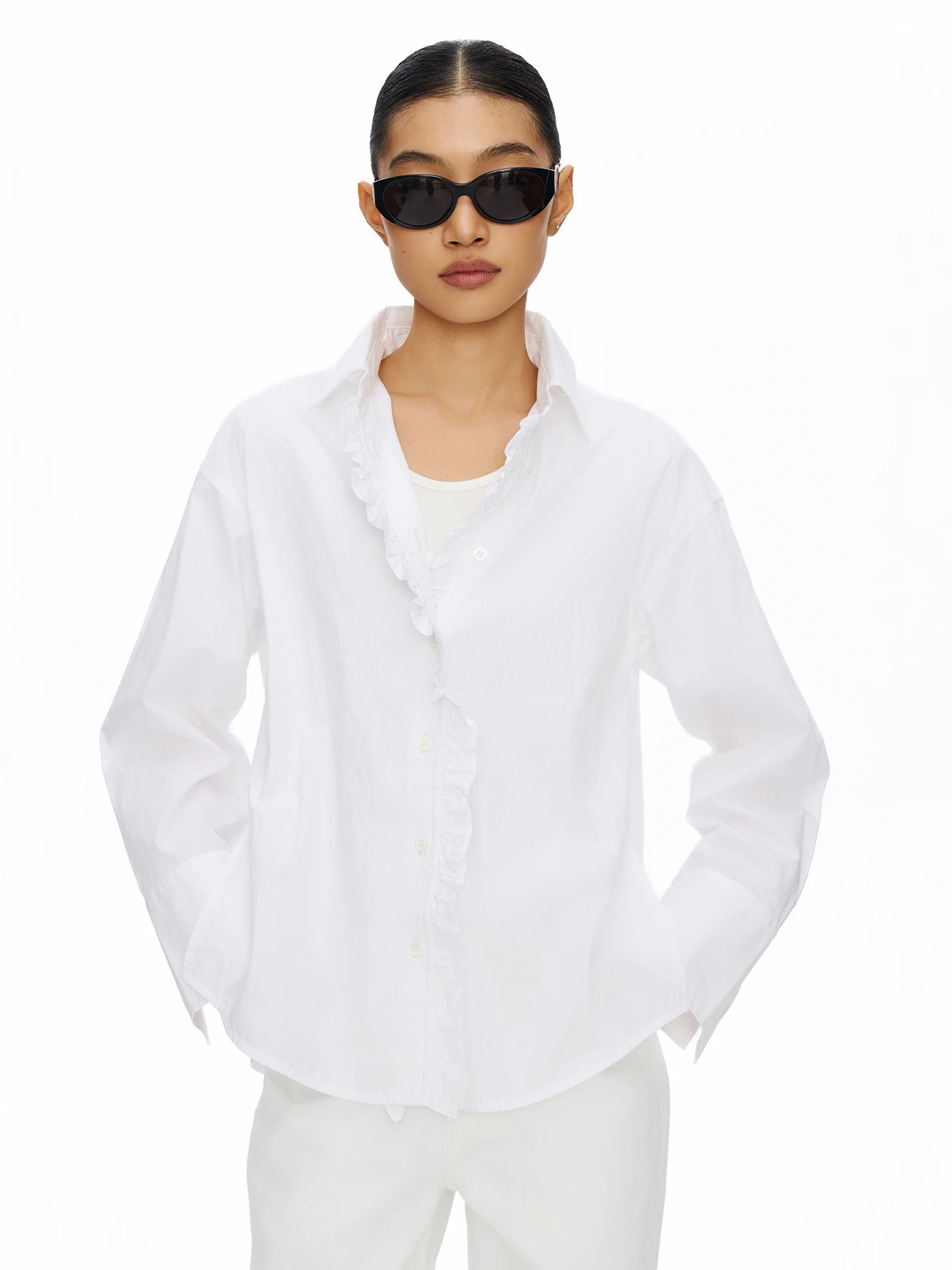 Oneup Spring Loose Women's Cotton Long Sleeve Shirt with Slits And Lace Details Casual Style White Outerwear Comfortable Brea...
Oneup Spring Loose Women's Cotton Long Sleeve Shirt with Slits And Lace Details Casual Style White Outerwear Comfortable Brea...