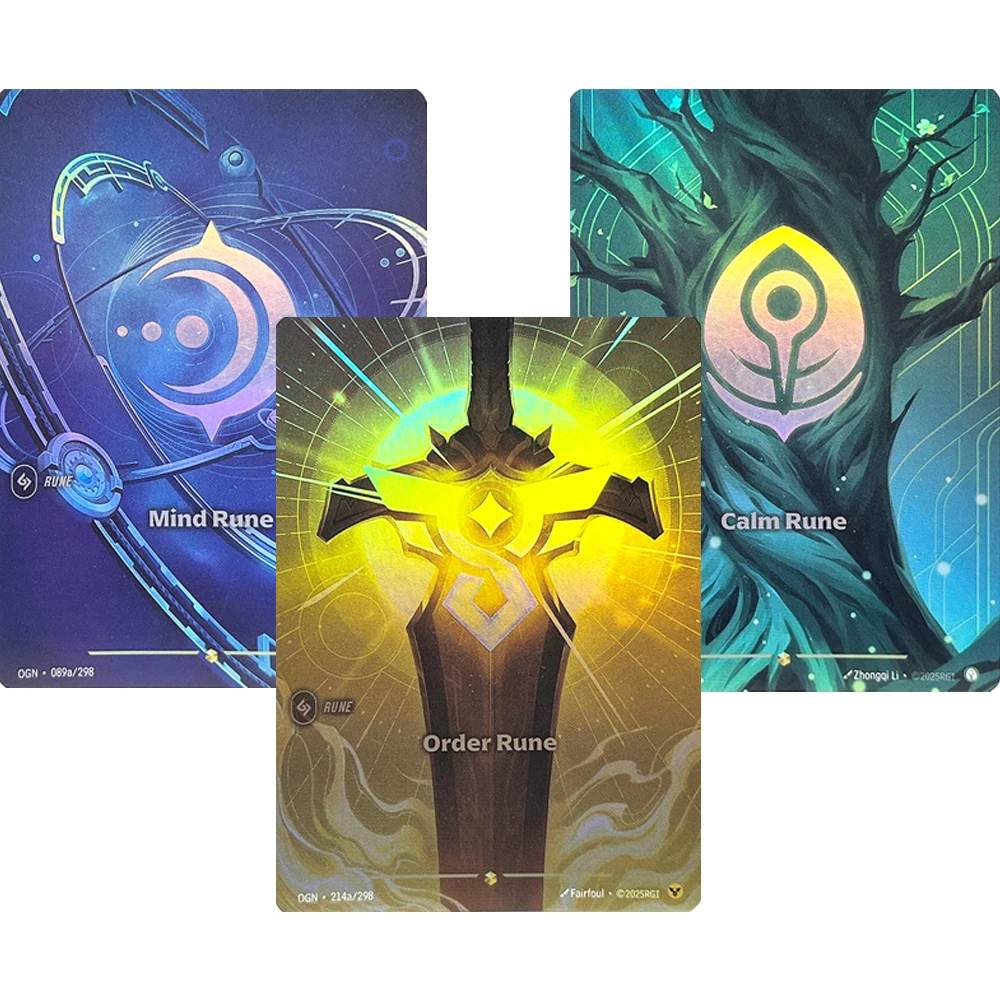 DIY 6Pcs League of Legends GameCard English ONG Body Rune/Calm Rune/Chaos Rune/Fury Rune/Mind Rune/Order Rune Foil Card Gift Toy
DIY 6Pcs League of Legends GameCard English ONG Body Rune/Calm Rune/Chaos Rune/Fury Rune/Mind Rune/Order Rune Foil Card Gift Toy