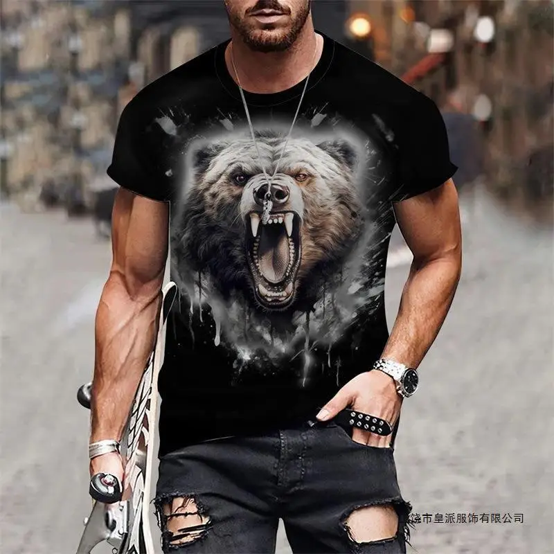 Summer cool and personalized 3D digital printed brown bear graphic customized round neck loose casual T-shirt for men
Summer cool and personalized 3D digital printed brown bear graphic customized round neck loose casual T-shirt for men