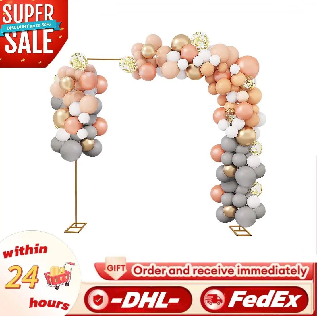 Adjustable Arch Stand Metal Backdrop Stand 9.8*9.8 Metal Balloon Arch Stand for Ceremony Birthday Party Bridal Shower Decoration
Adjustable Arch Stand Metal Backdrop Stand 9.8*9.8 Metal Balloon Arch Stand for Ceremony Birthday Party Bridal Shower Decoration