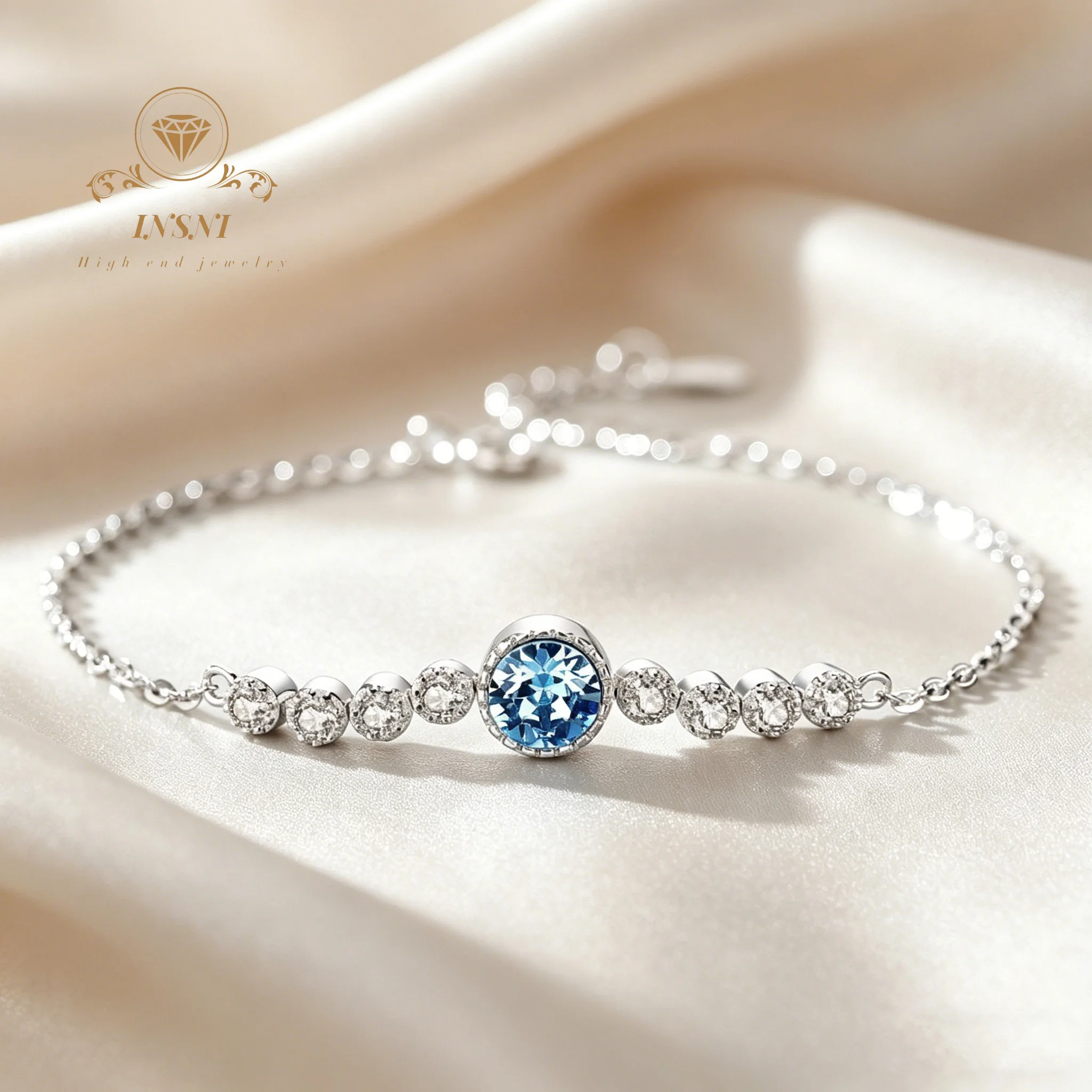 Luxury S925 Sterling Silver Round Cut Crystal Bracelet, Adjustable Ocean Heart Bracelet, Best Gift For Girl friend Wife Daughter
Luxury S925 Sterling Silver Round Cut Crystal Bracelet, Adjustable Ocean Heart Bracelet, Best Gift For Girl friend Wife Daughter