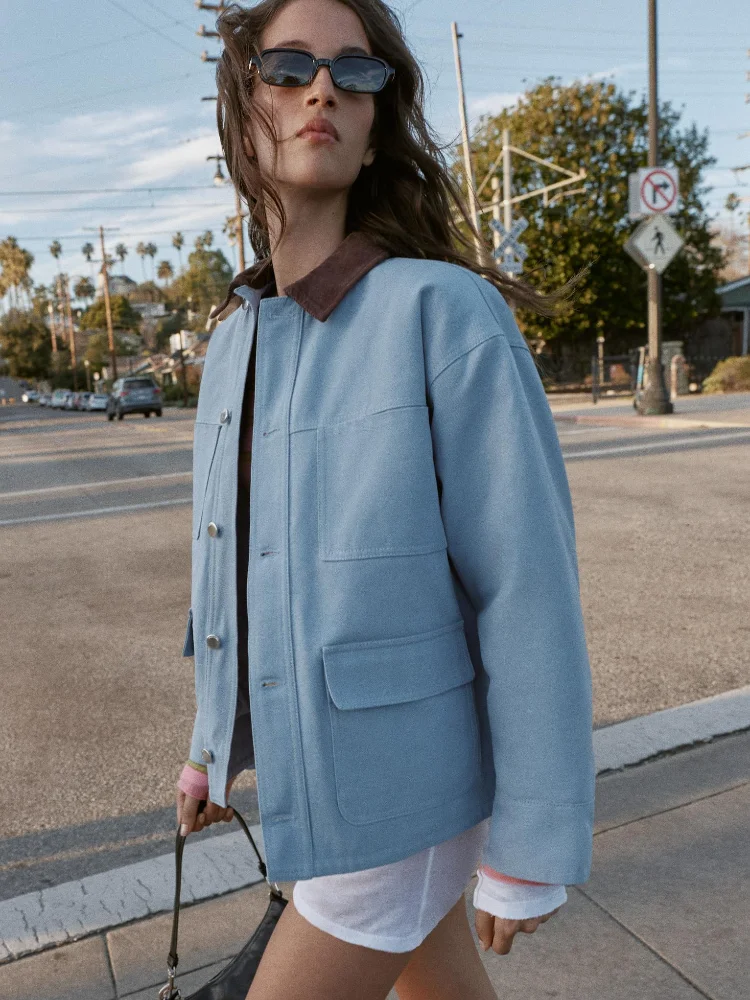 Women Blue Casual Multiple Patch Pocket Jacket Chic Corduroy Collar Single Breasted Short Coat 2026 Lady Daily Spring Wear New
Women Blue Casual Multiple Patch Pocket Jacket Chic Corduroy Collar Single Breasted Short Coat 2026 Lady Daily Spring Wear New