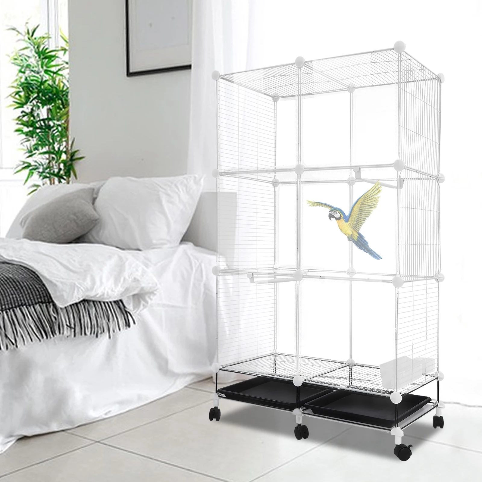 Galvanized Iron 75x37x125cm Three-layer Birdcage with Brake Wheel Full Visual Cage Parrot Aviary
Galvanized Iron 75x37x125cm Three-layer Birdcage with Brake Wheel Full Visual Cage Parrot Aviary