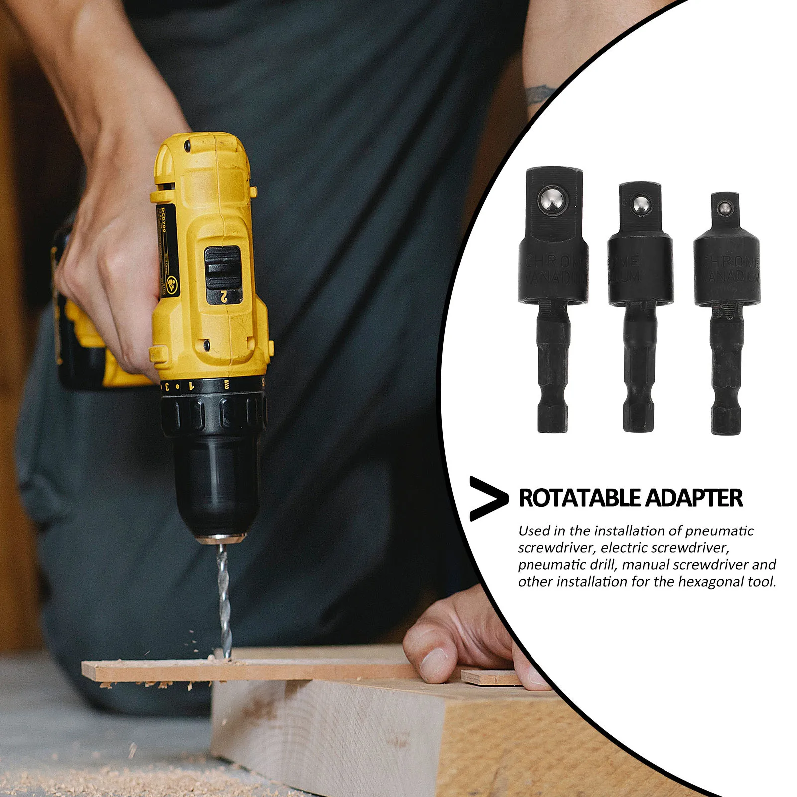 2Sets Rotatable Drill Bit Adapter Set Chrome Vanadium Steel Heat Treated Durable Impact Driver Adapter Wobble Socket for General
2Sets Rotatable Drill Bit Adapter Set Chrome Vanadium Steel Heat Treated Durable Impact Driver Adapter Wobble Socket for General