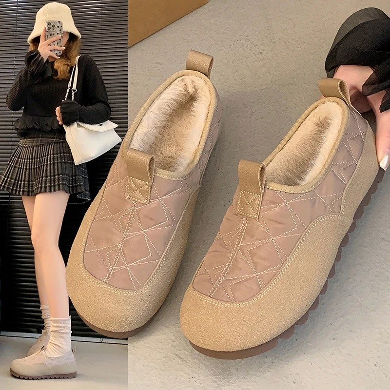 New Womens Shoes Fashion Winter Cotton Shoes Warm Plush Lining Slip Ons Loafers Women Casual Patchwork Suede Flat Walking Shoes
New Womens Shoes Fashion Winter Cotton Shoes Warm Plush Lining Slip Ons Loafers Women Casual Patchwork Suede Flat Walking Shoes