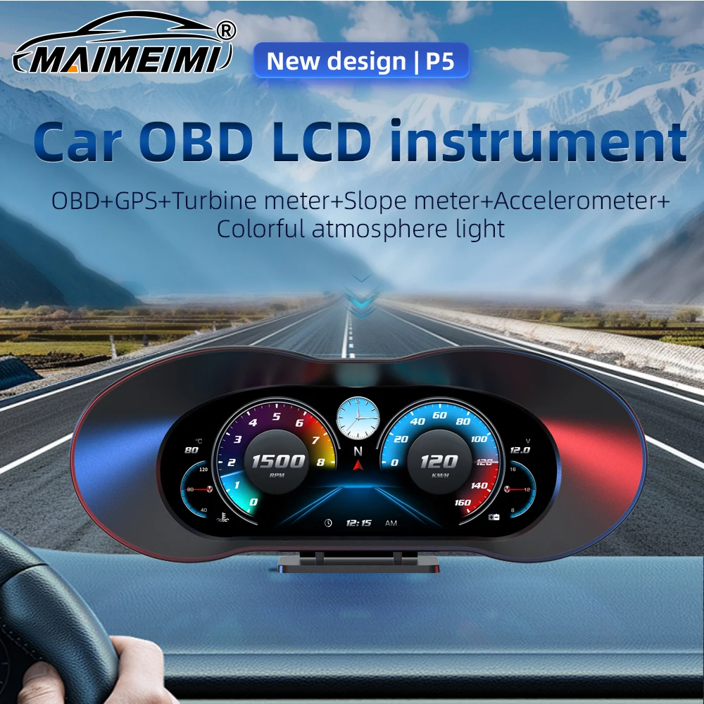 OBD2 GPS Projector P5 Head Up Display OBD HUD Total Mileage Windshield With Speed RPM Water Oil Temp Turbo Boost Overspeed Alarm
OBD2 GPS Projector P5 Head Up Display OBD HUD Total Mileage Windshield With Speed RPM Water Oil Temp Turbo Boost Overspeed Alarm