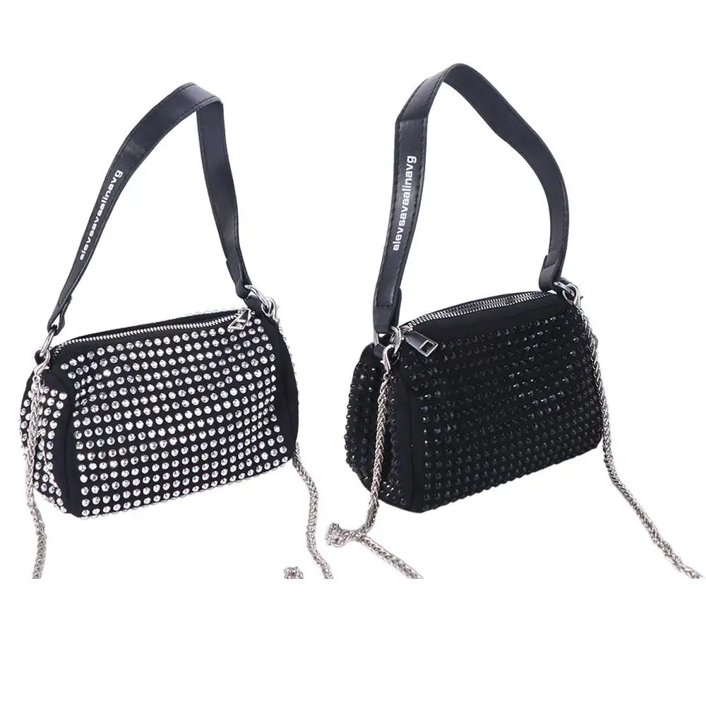 Fashion Large Capacity Rhinestone Handbag Blingbling Zipper Small Square Bag Shiny Pillow Bag Crossbody Bag Girl
Fashion Large Capacity Rhinestone Handbag Blingbling Zipper Small Square Bag Shiny Pillow Bag Crossbody Bag Girl