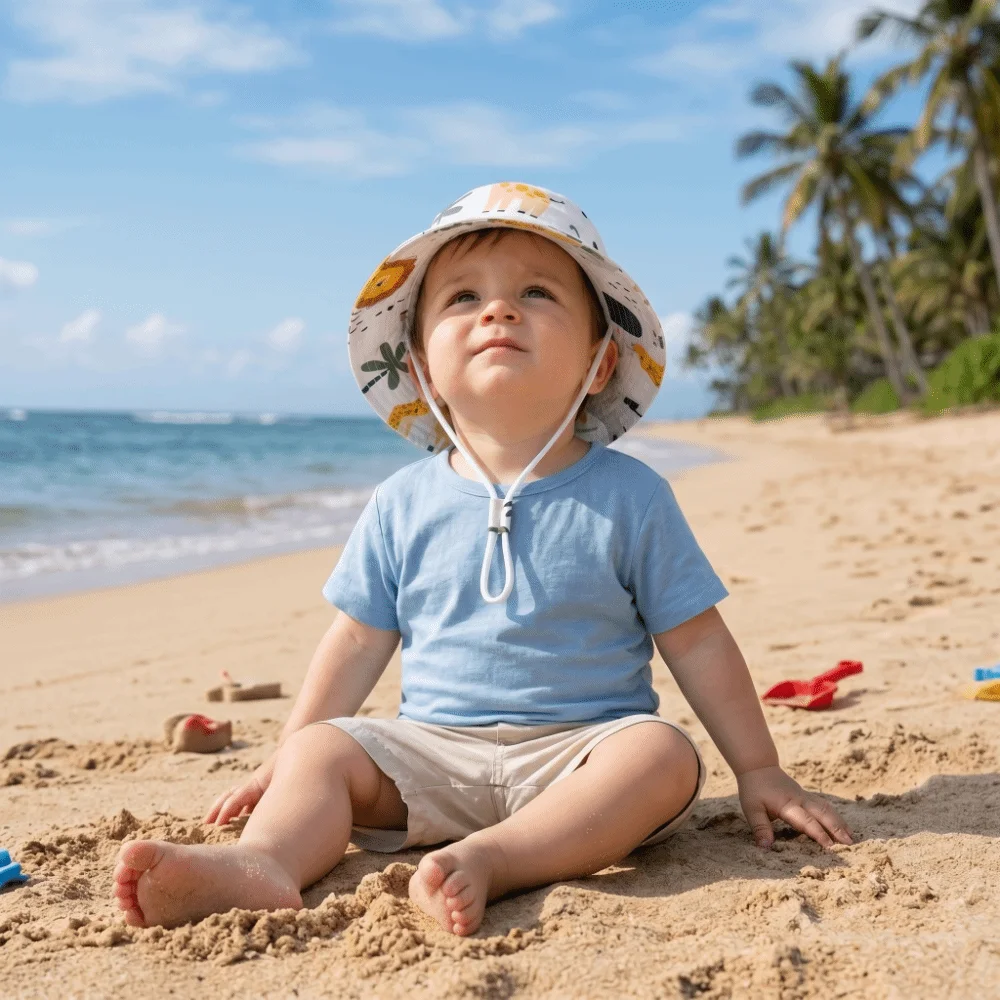 Cute Cartoon Design Baby Sun Bonnet Breathable Lightweight Bucket Fisherman Hat Adjustable UV Protection Panama Hat Beach
Cute Cartoon Design Baby Sun Bonnet Breathable Lightweight Bucket Fisherman Hat Adjustable UV Protection Panama Hat Beach