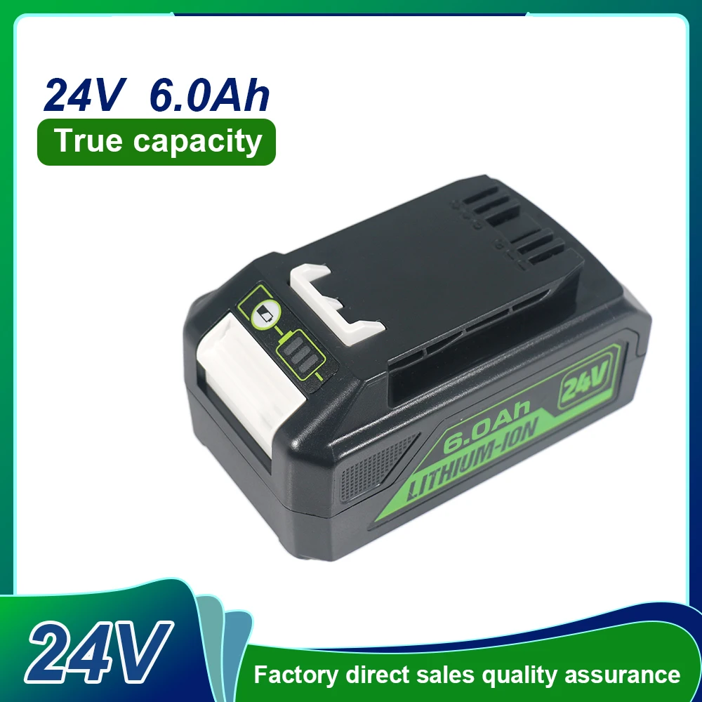 24V 6.0Ah 6000mAh Rechargeable Li-ion Battery-Black, For Greenworks 24V Power Tools 29842 29852 29322 20362 MO24B410 MO48L4211
24V 6.0Ah 6000mAh Rechargeable Li-ion Battery-Black, For Greenworks 24V Power Tools 29842 29852 29322 20362 MO24B410 MO48L4211