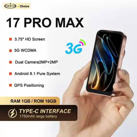 SERVO 17PRO MAX Küçük Akıllı Telefon 3.75 inç Ekran 3G WCDMA Android İşletim Sistemli Play Store Yüz Tanıma Kilidi WiFi Mini Akıllı Telefonlar Çift SIM Bekleme