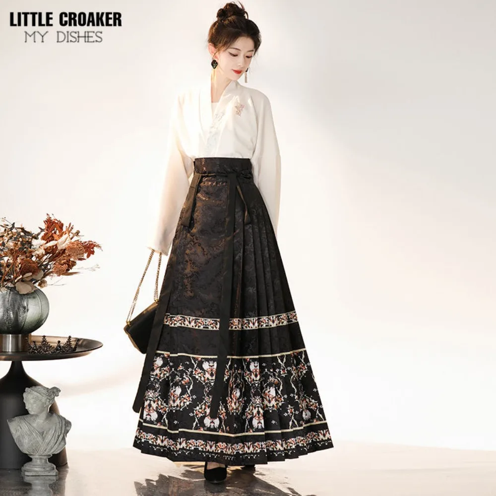 Women's Ming Dynasty Style Hanfu Dress -Embroidered Modified Feixiu Sleeve & Mamian Skirt Chinese Traditional Summer Daily Wear
Women's Ming Dynasty Style Hanfu Dress -Embroidered Modified Feixiu Sleeve & Mamian Skirt Chinese Traditional Summer Daily Wear