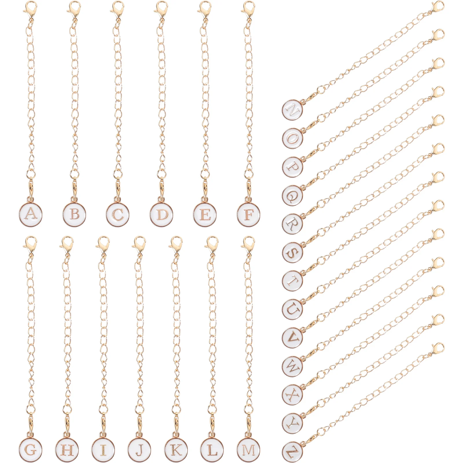 26 Pcs Fashion Alphabet Chain Jewelry Letter Charms with Chains Alloy Decorative Hanging
26 Pcs Fashion Alphabet Chain Jewelry Letter Charms with Chains Alloy Decorative Hanging