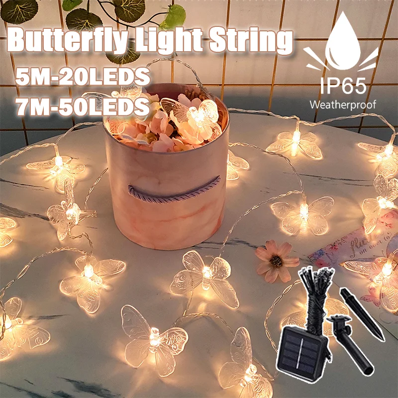 Solar LED Butterfly Fairy String Lights Outdoor Night Lamp Curtain Lights for Girls Bedroom Birthday Wedding Party Decor
Solar LED Butterfly Fairy String Lights Outdoor Night Lamp Curtain Lights for Girls Bedroom Birthday Wedding Party Decor