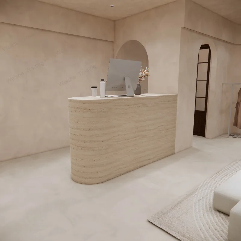 Light luxury imitation travertine cash register, beauty nail bar, walnut hotel reception
Light luxury imitation travertine cash register, beauty nail bar, walnut hotel reception