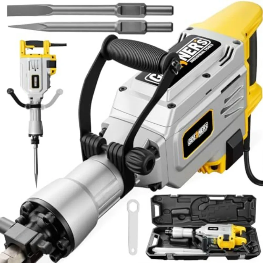 Demolition Jack Hammer Drill MAX 3500W Jack Hammer Concrete Breaker 1900 BPM Heavy Duty Electric 60J Hammer Drill 2pcs Chisel f
Demolition Jack Hammer Drill MAX 3500W Jack Hammer Concrete Breaker 1900 BPM Heavy Duty Electric 60J Hammer Drill 2pcs Chisel f
