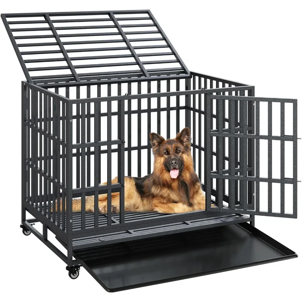 42 "Heavy duty metal indestructible dog cage, escape proof kennel, lockable wheel, removable tray
42 "Heavy duty metal indestructible dog cage, escape proof kennel, lockable wheel, removable tray