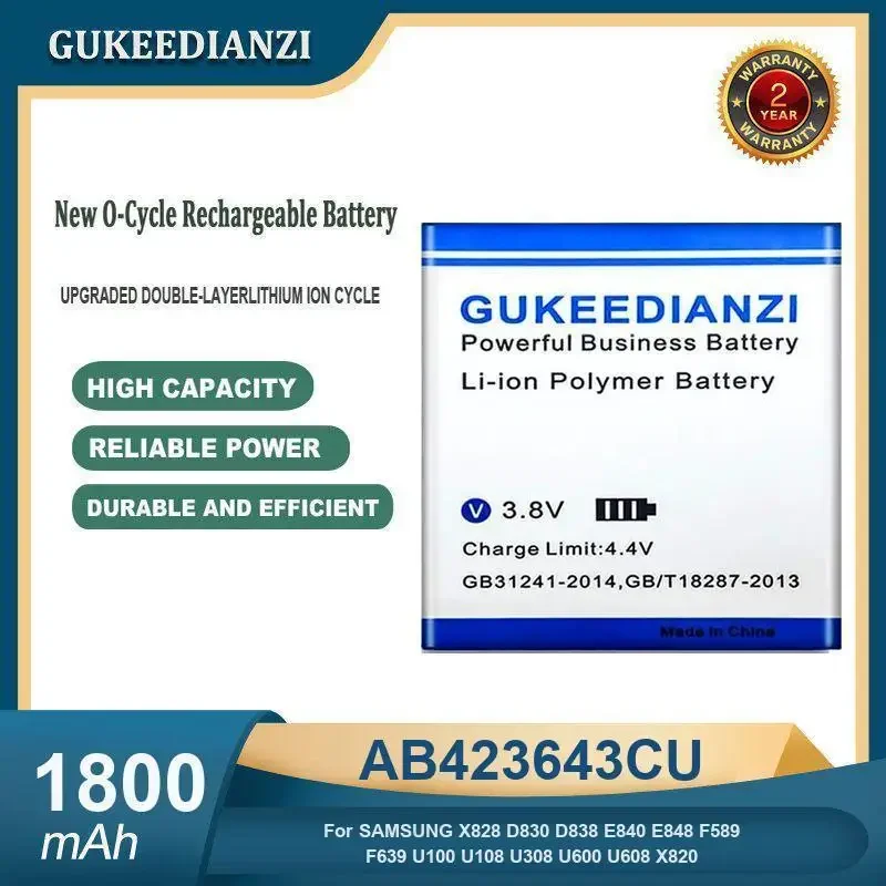 1800 мАч AB423643CU аккумулятор для мобильного телефона SAMSUNG X828 D830 D838 E840 E848 F589 F639 U100 U108 U308 U600 U608 X820
1800 мАч AB423643CU аккумулятор для мобильного телефона SAMSUNG X828 D830 D838 E840 E848 F589 F639 U100 U108 U308 U600 U608 X820