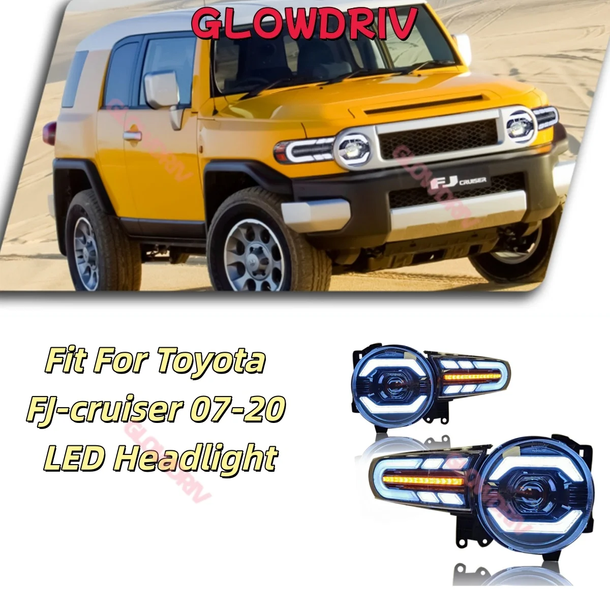 Светодиодные фары для Toyota FJ-Cruiser 2007-2020, комплект фар с функцией DRL, установка Plug and Play.
Светодиодные фары для Toyota FJ-Cruiser 2007-2020, комплект фар с функцией DRL, установка Plug and Play.
