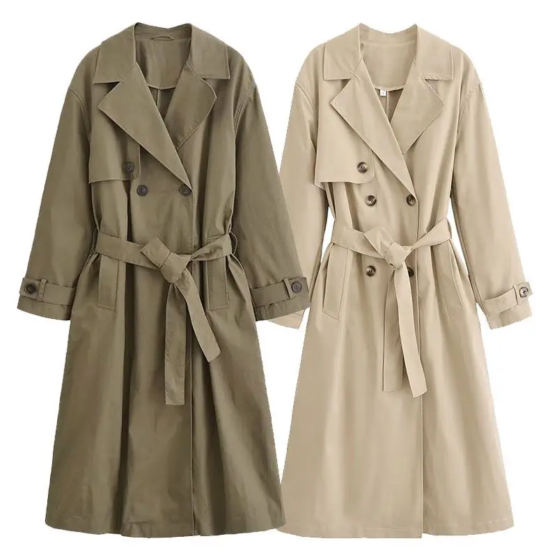 Women 2024 New Fashion With Belt Double Breasted Trench Coat Vintage Long Sleeve Pockets Female Outerwear Chic Overcoat
Women 2024 New Fashion With Belt Double Breasted Trench Coat Vintage Long Sleeve Pockets Female Outerwear Chic Overcoat