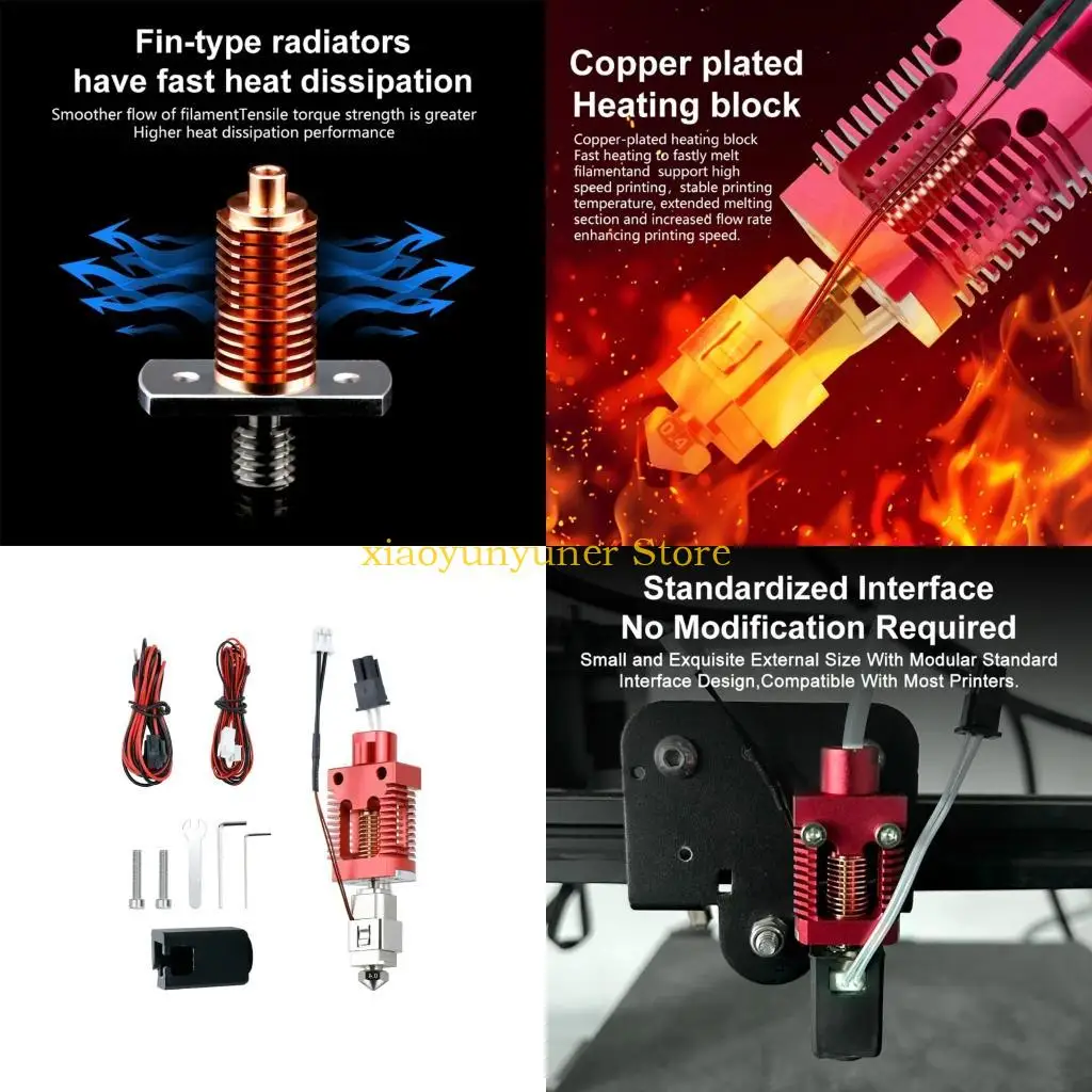 P9JB Professional 3D Printer Extruder Hotend 0.4Mm Upgrade with Advanced Cooling for Ender 3