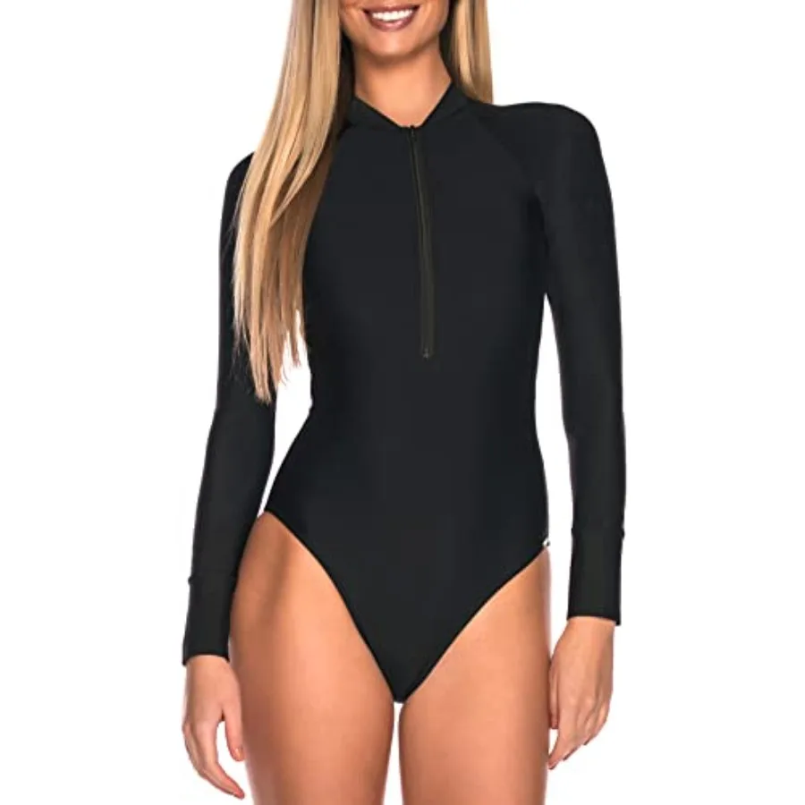 Women's One Pcs Swimsuits Long Sleeve Rash Guard UV Protection Surfing Swimsuit Bathing Suit
Women's One Pcs Swimsuits Long Sleeve Rash Guard UV Protection Surfing Swimsuit Bathing Suit