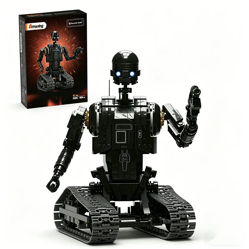 588PCS RC Security Robot Building Blocks Remote Control Model Bricks With Lights Educational DIY Toy Desktop Decor Adult Gift
