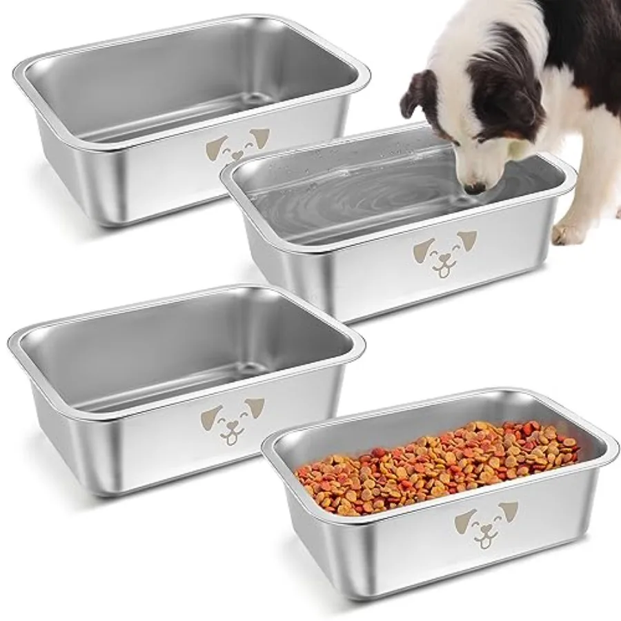 4 Pcs Stainless Steel Dog Bowls Bulk High Capacity Metal Dogs Food and Water Bowls for Large Dogs Pets
4 Pcs Stainless Steel Dog Bowls Bulk High Capacity Metal Dogs Food and Water Bowls for Large Dogs Pets