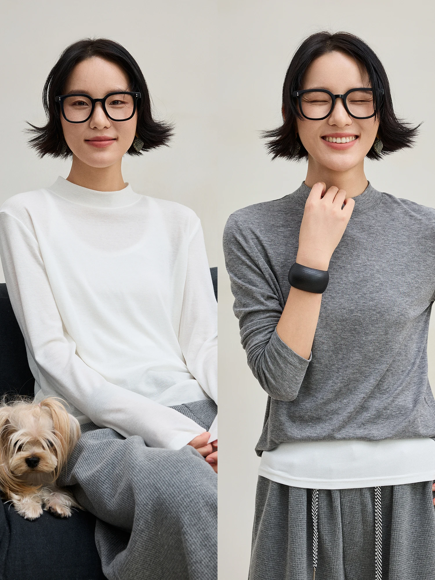 Soft Skin-Friendly Wool Blend Long Sve T-irt Base irt f High Collar Casual Loose Fit Ladies Top for Autumn Spring
Soft Skin-Friendly Wool Blend Long Sve T-irt Base irt f High Collar Casual Loose Fit Ladies Top for Autumn Spring